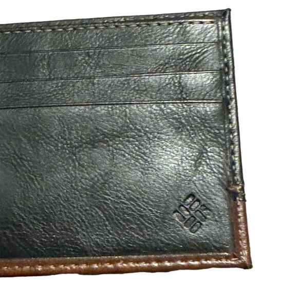 Columbia Men's Slimfold Leather Wallet Two Tone Brown - Picture 4 of 5